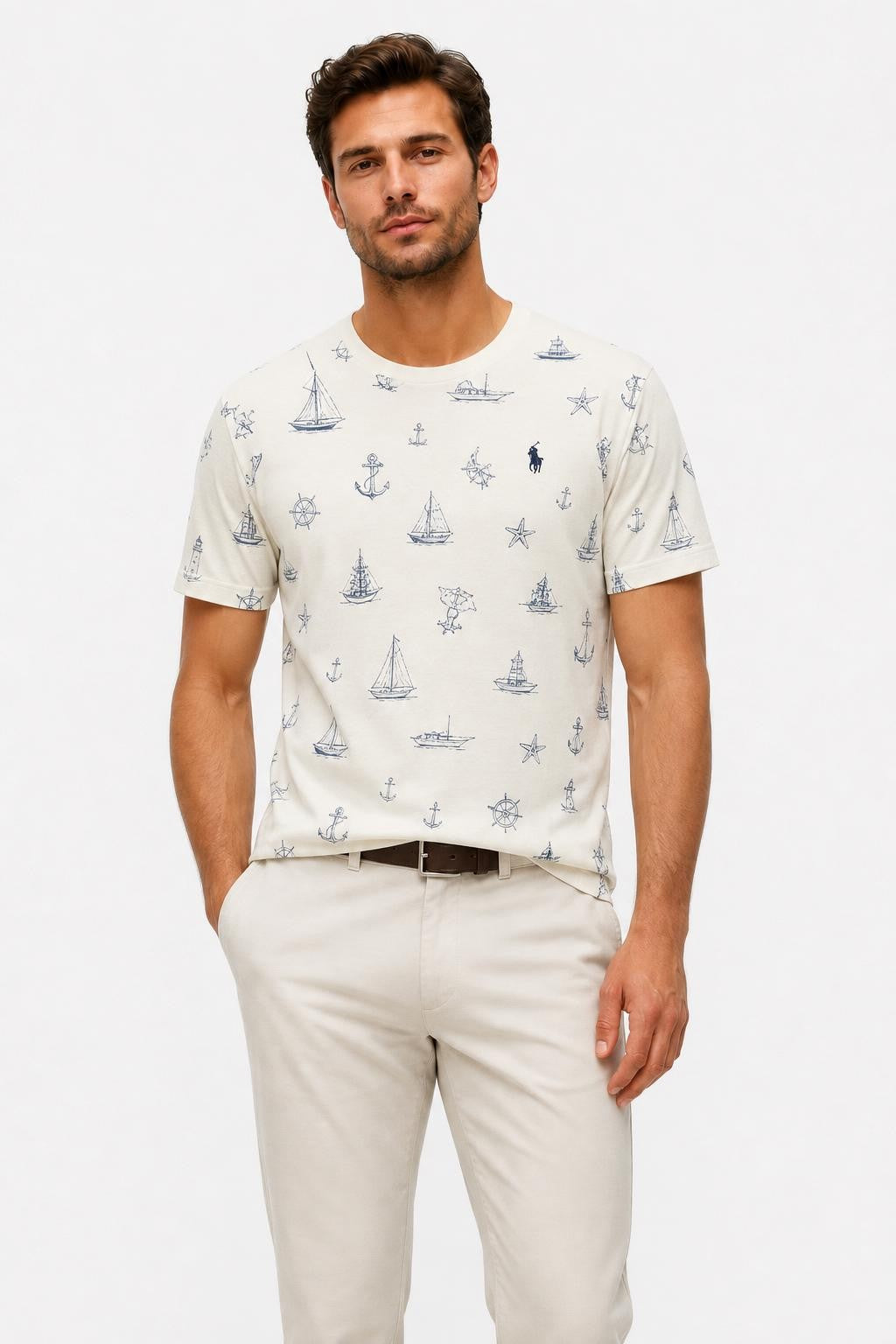 Polo Ralph Lauren Nautical Print T-Shirt Off-White