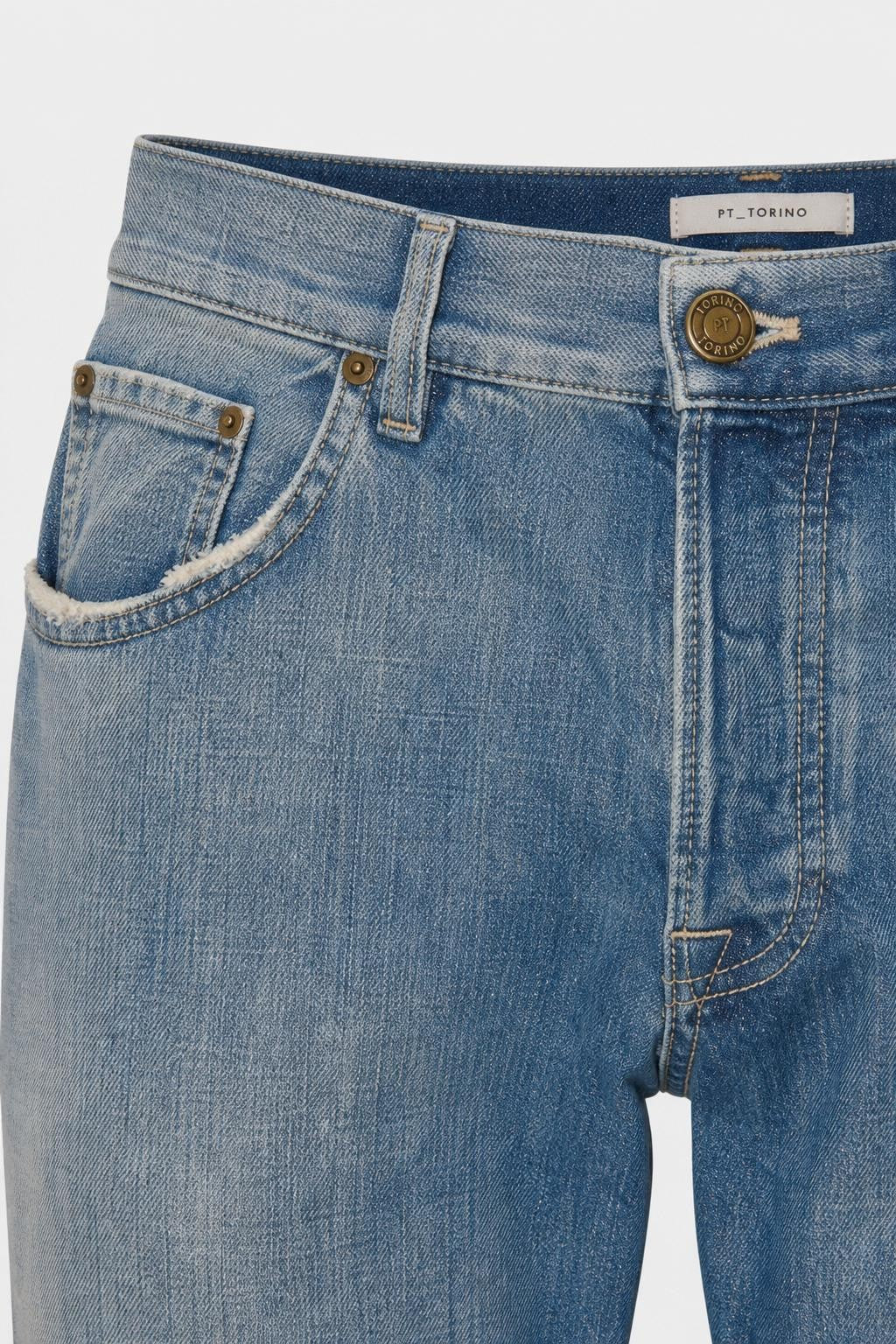 PT Torino Denim Rebel Fit Cotton Jeans Smoky Blue