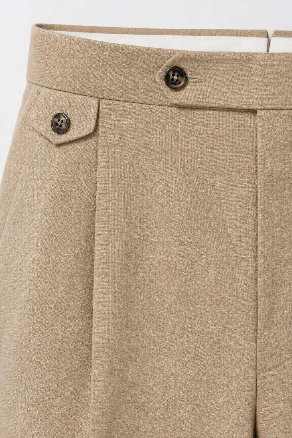 PT Torino Gentleman Fit Linen Cotton Trousers Beige