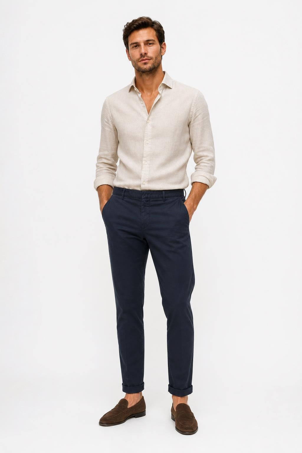 Santaniello Camerota Cotton Chino Navy