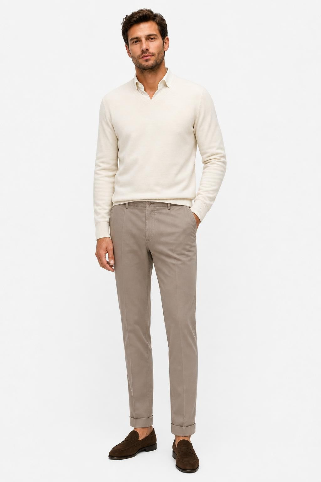Santaniello Camerota Cotton Chino Taupe