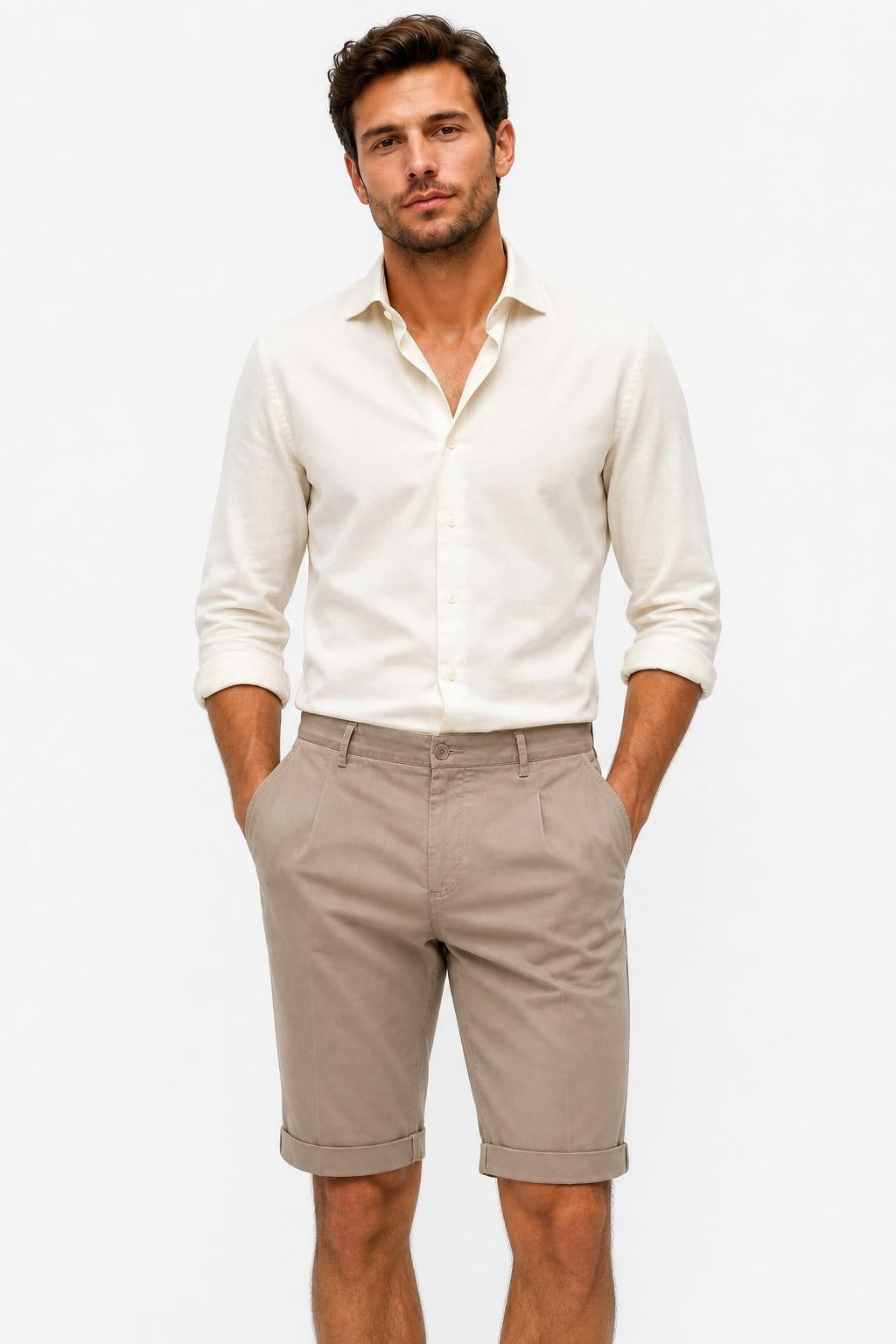 Santaniello Camerota Cotton Chino Taupe