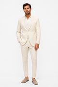 Santaniello Cotton Linen Blazer Cream