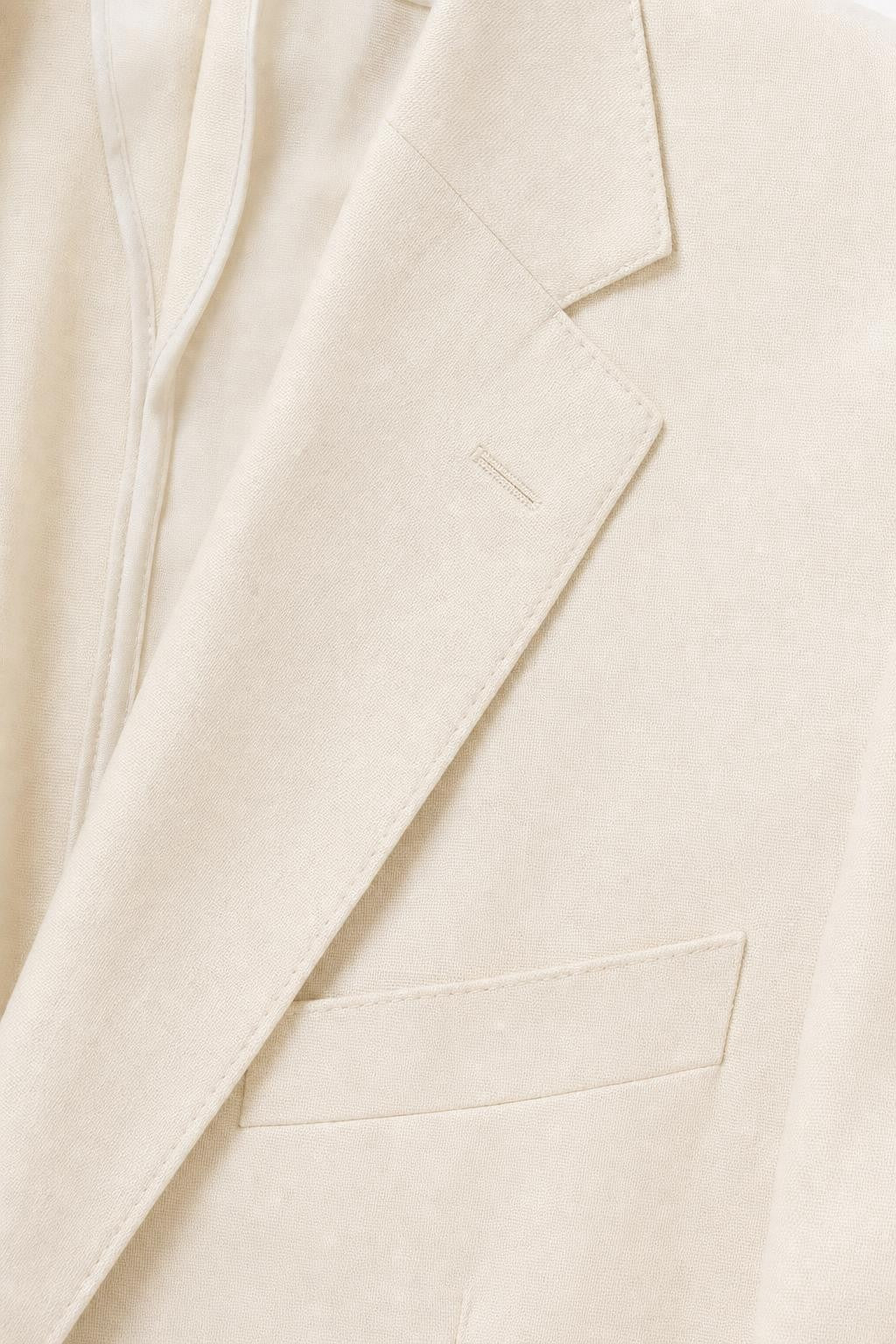 Santaniello Cotton Linen Blazer Cream