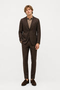 Santaniello Cotton Linen Blazer Dark Brown
