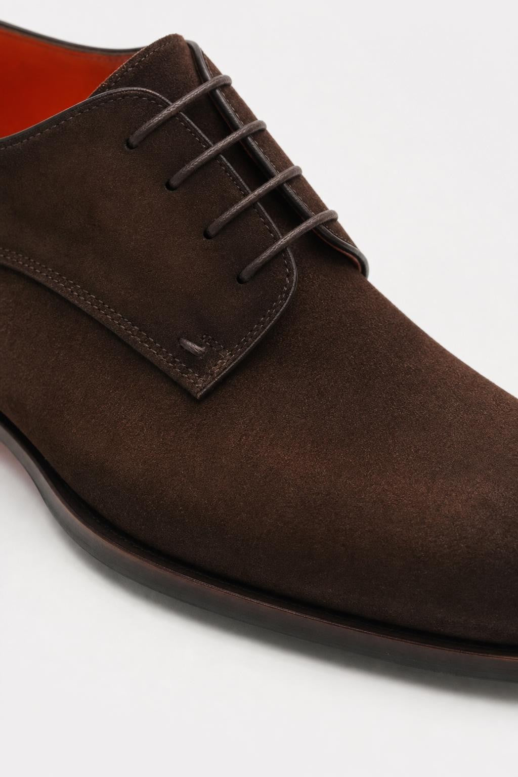Santoni Calfskin Derby 'Adrian' Dark Brown