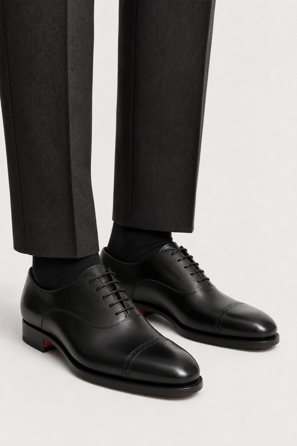 Santoni Calfskin Oxford 'Adrian' Black