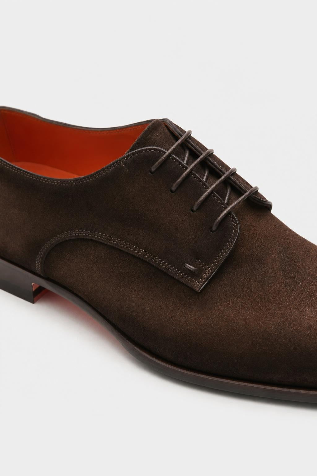 Santoni Calfskin Derby 'Adrian' Dark Brown