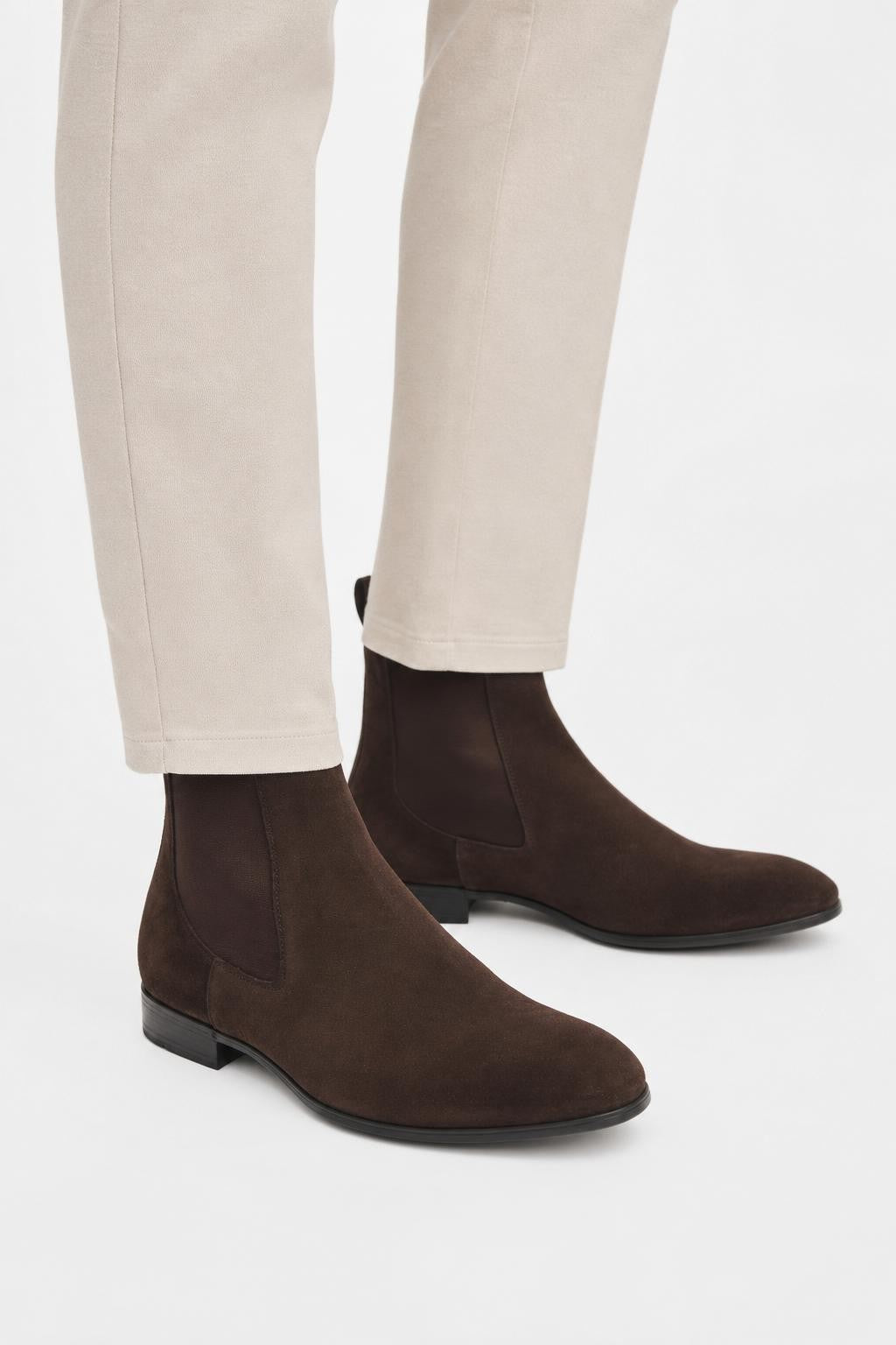 Santoni Suede Chelsea Boots Dark Brown