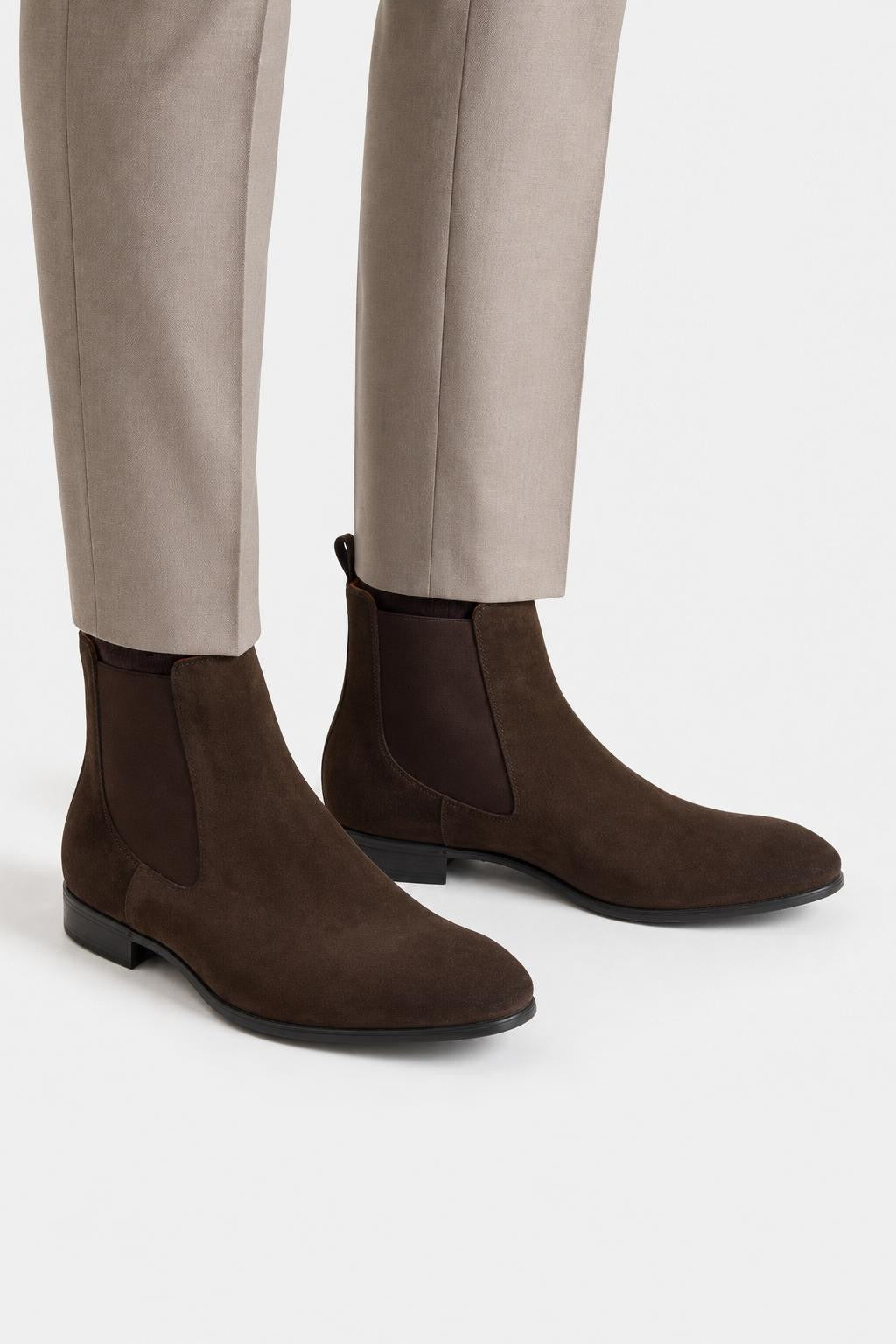 Santoni Suede Chelsea Boots Dark Brown