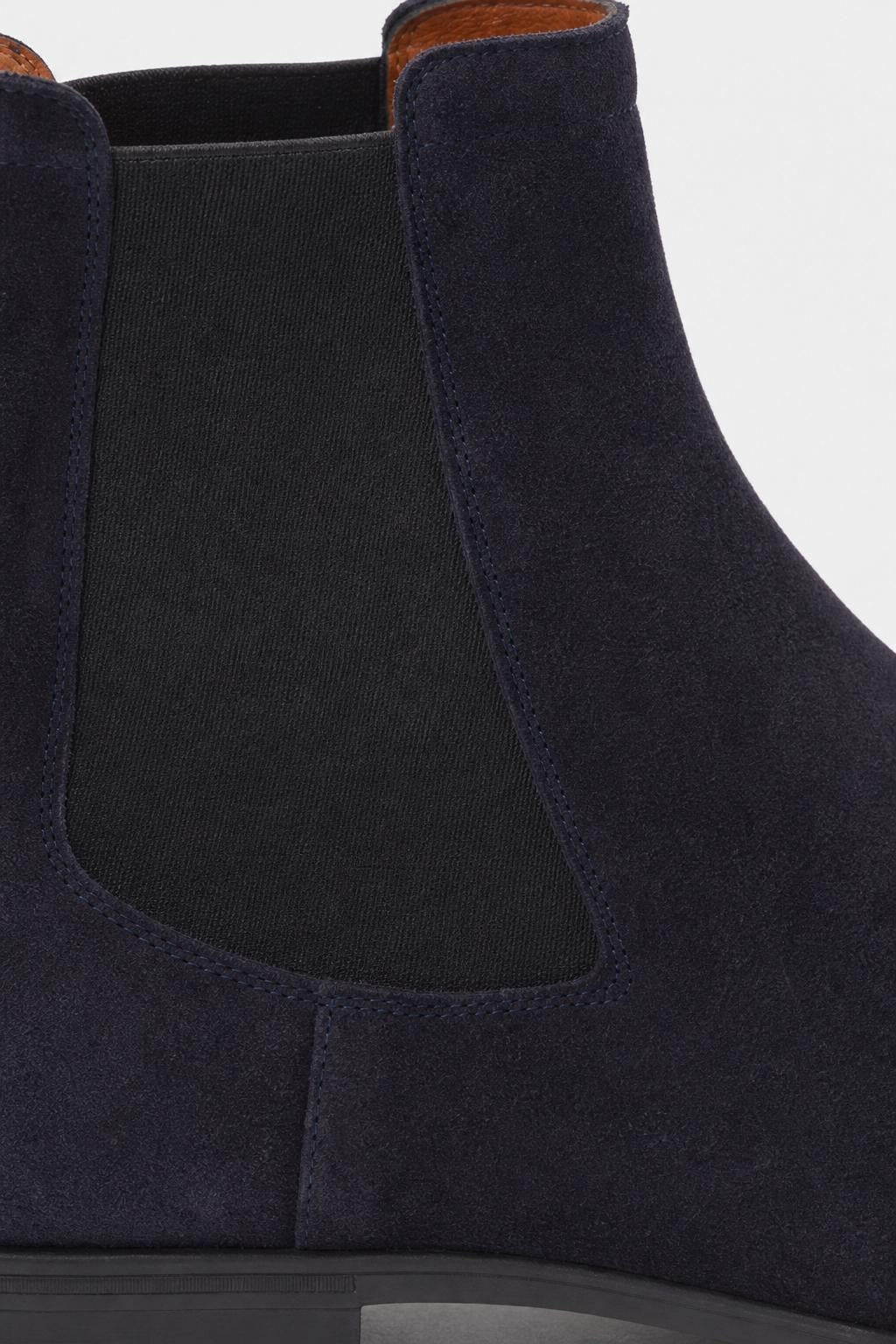 Santoni Suede Chelsea Boots Navy