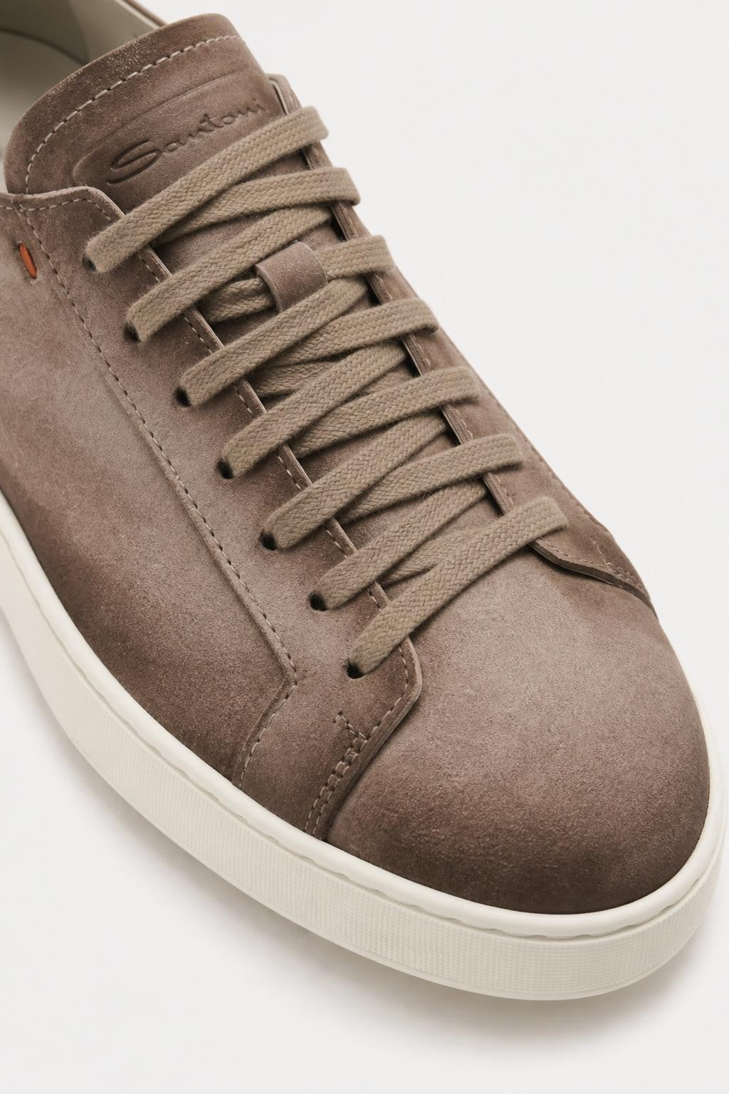 Santoni Leather Sneakers 'Clean Icon' Taupe