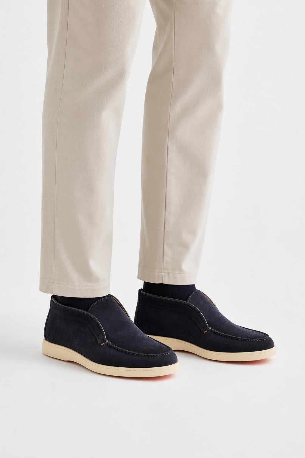 Santoni Suede Desert Boot 'Detroit' Navy