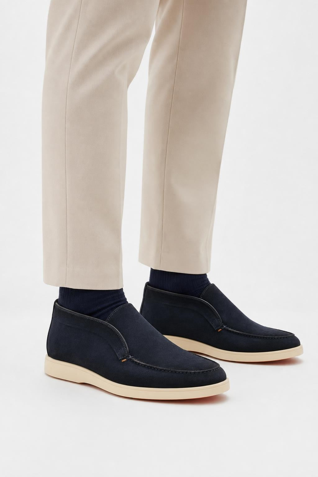 Santoni Suede Desert Boot 'Detroit' Navy