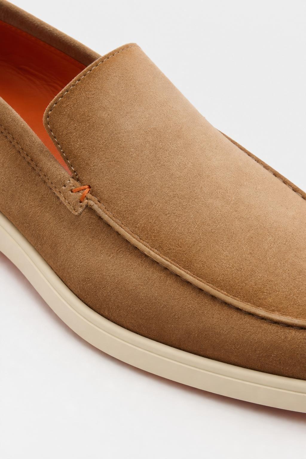 Santoni Leather Loafers 'Detroit' Light Brown