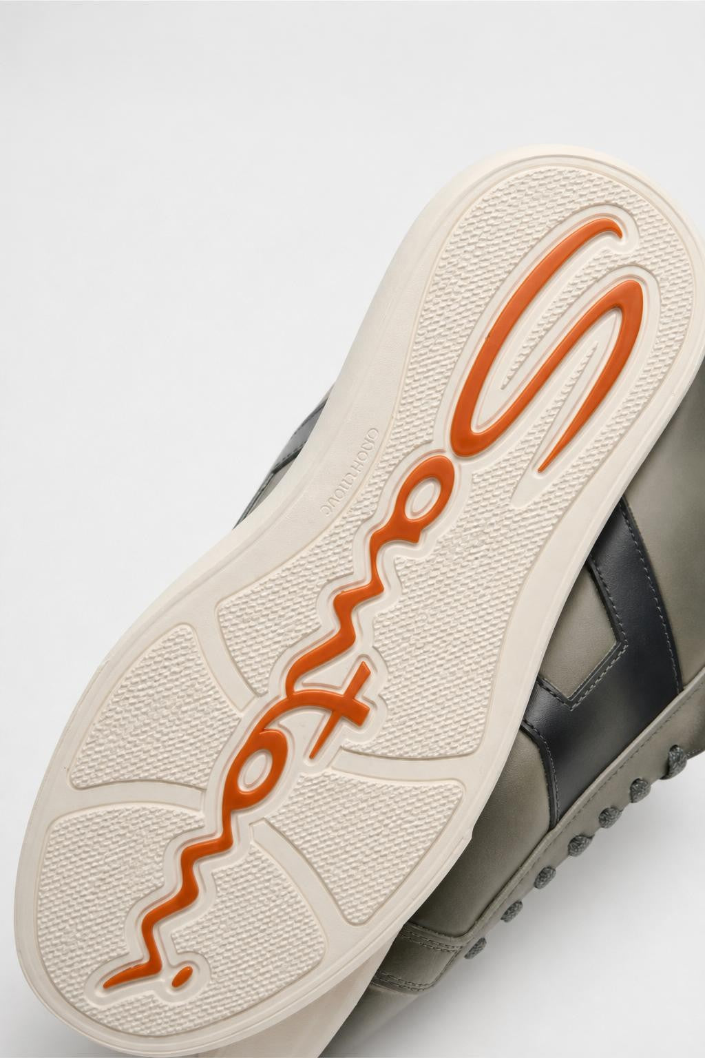 Santoni Leather Sneakers 'Double Buckle' Sage