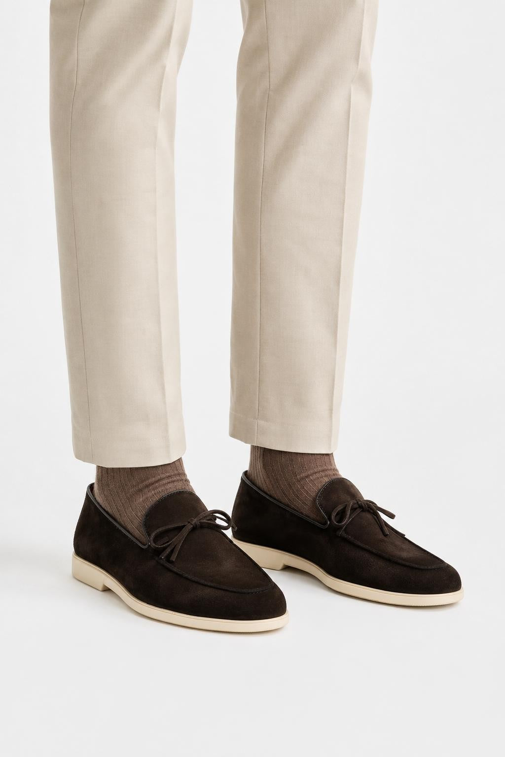 Santoni Suede Loafers 'Malibu' Dark Brown