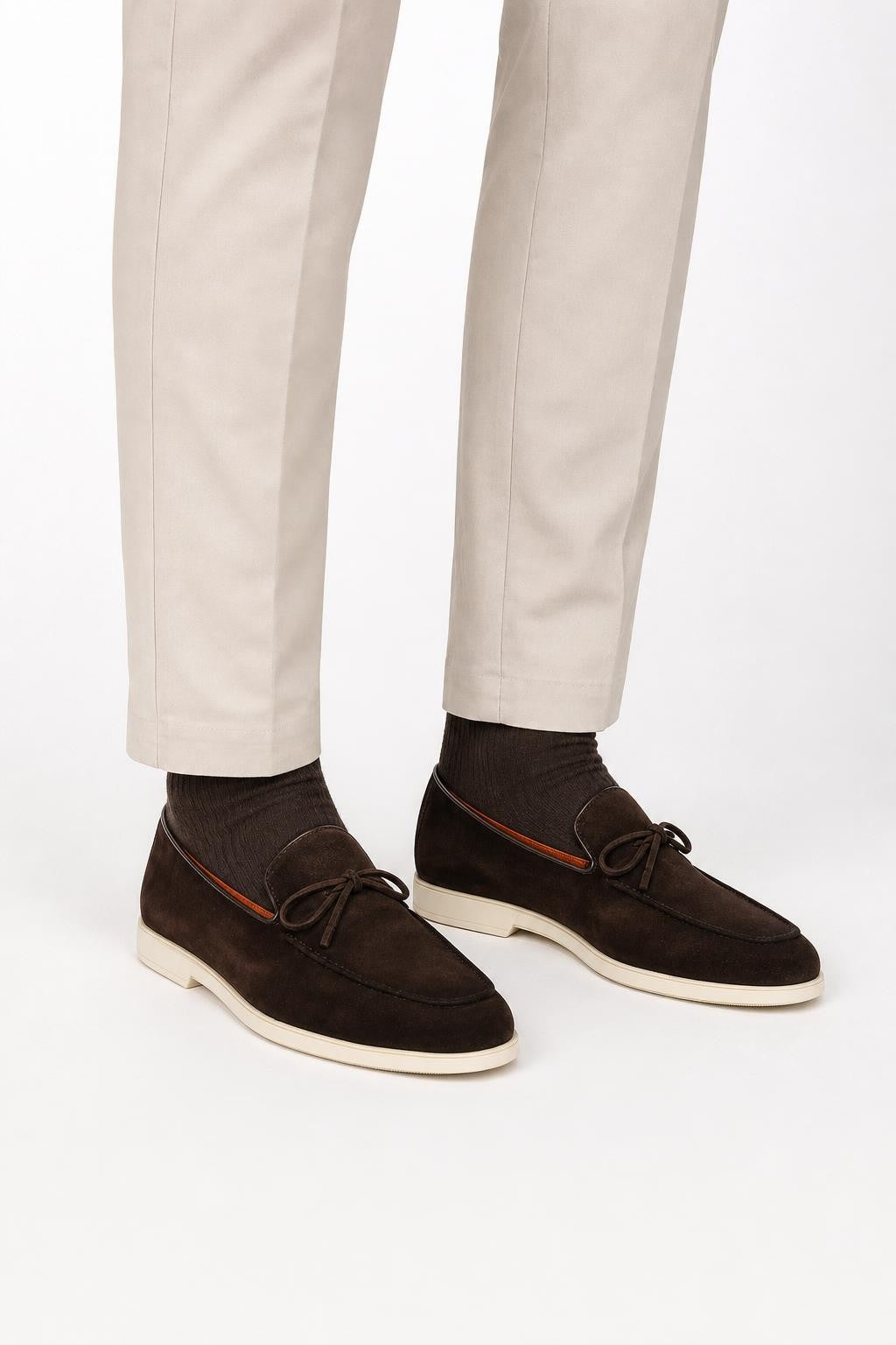 Santoni Suede Loafers 'Malibu' Dark Brown