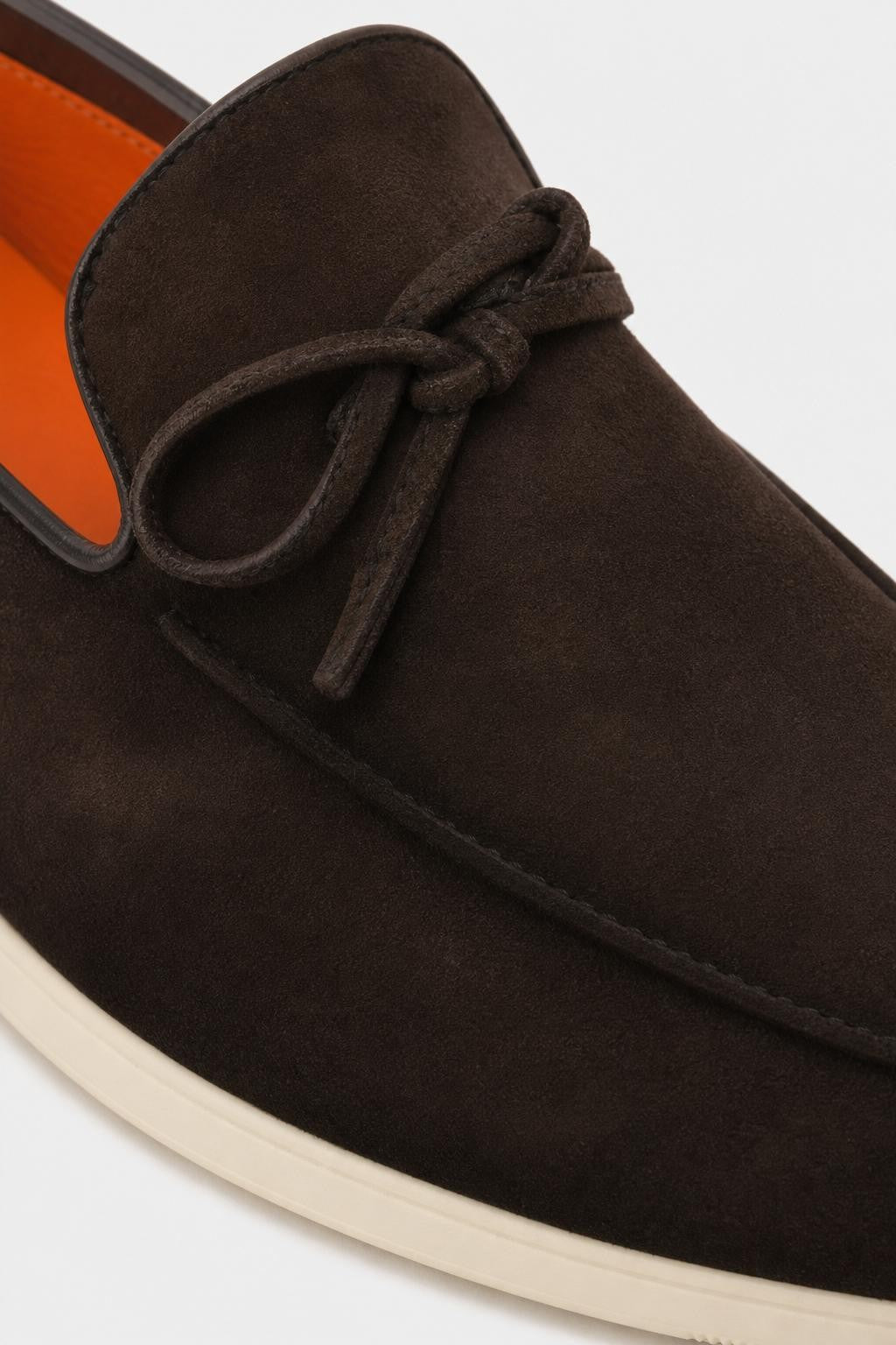 Santoni Suede Loafers 'Malibu' Dark Brown