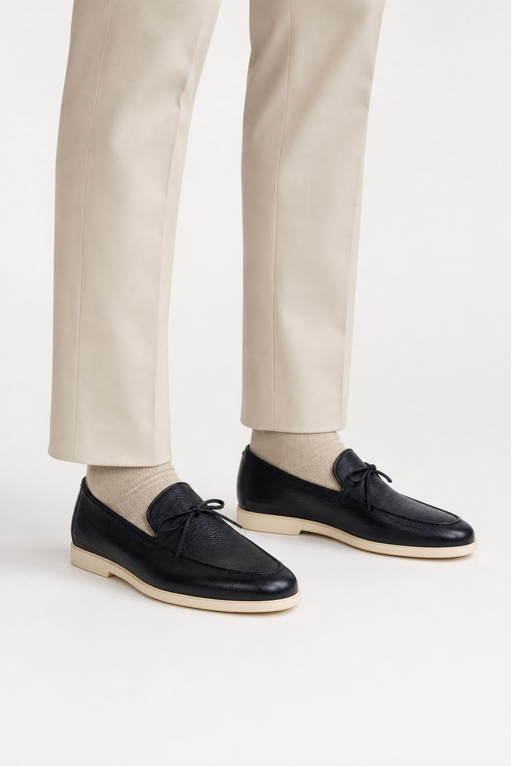 Santoni Suede Loafers 'Malibu' Dark Navy
