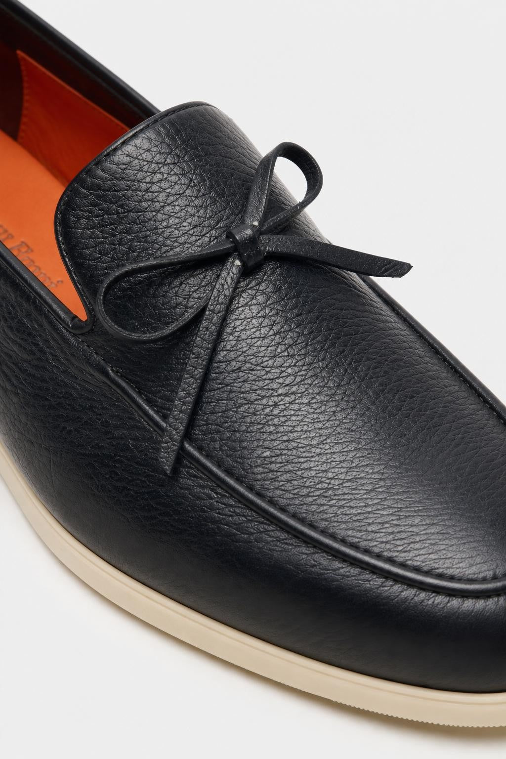 Santoni Suede Loafers 'Malibu' Dark Navy