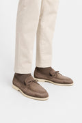 Santoni Suede Loafers 'Malibu' Taupe
