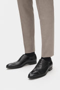 Santoni Smooth Leder Oxford Schuhe Schwarz