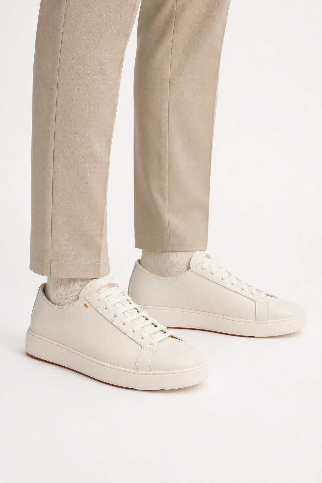 Santoni Leather Sneakers Off-White