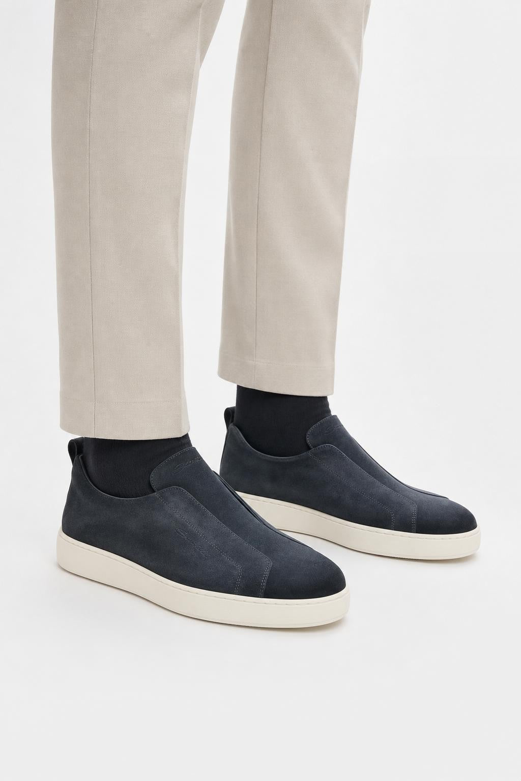 Santoni Slip-On Sneakers 'Victory' Grey-Blue