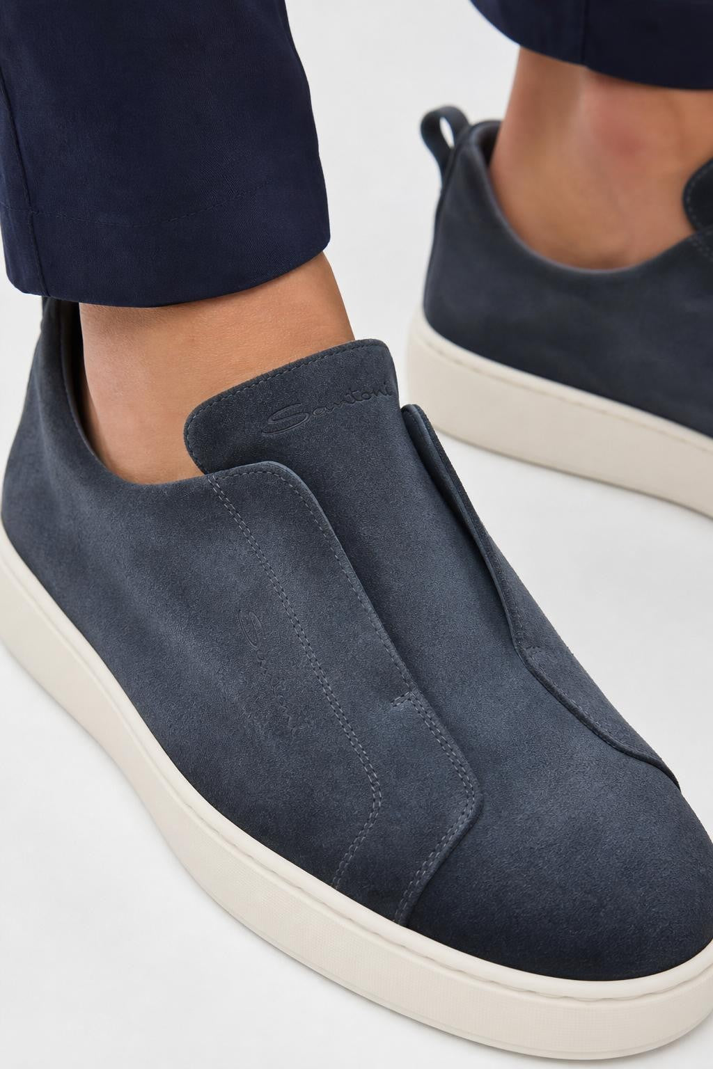 Santoni Slip-On Sneakers 'Victory' Grey-Blue