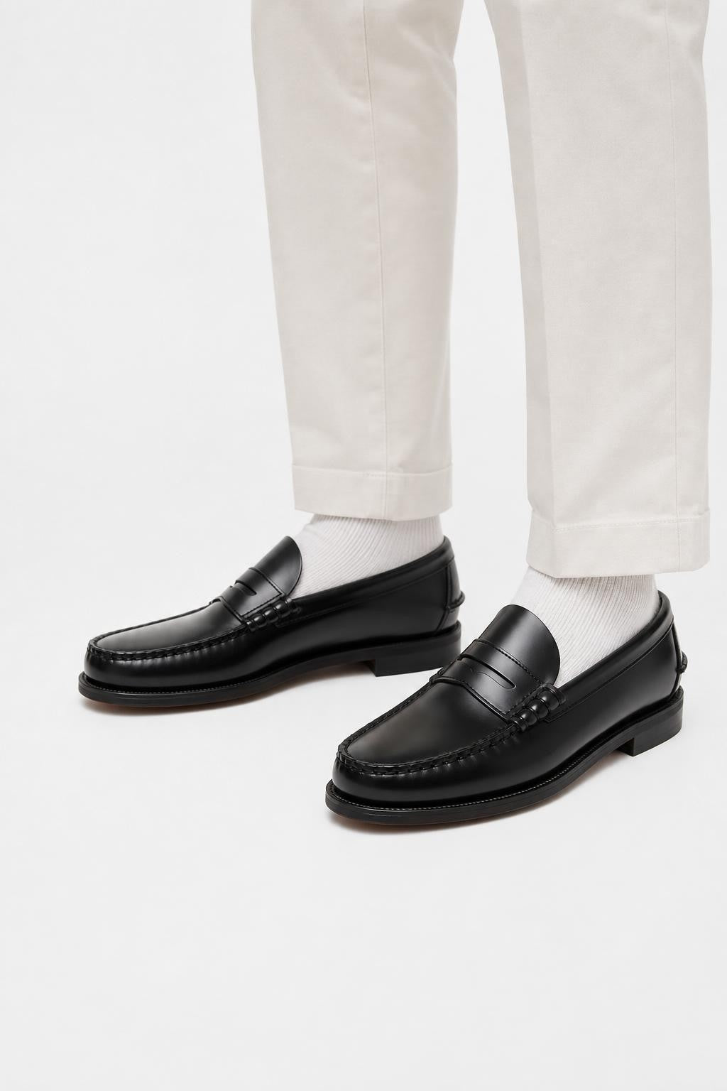 Sebago Leather Penny Loafers 'Classic Dan' Black