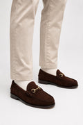 Sebago Suede Horse Bit Loafers 'Joe Modena' Dark Brown
