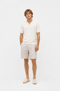 Stone Island Ghost Piece Cotton Linen Shorts Light Grey