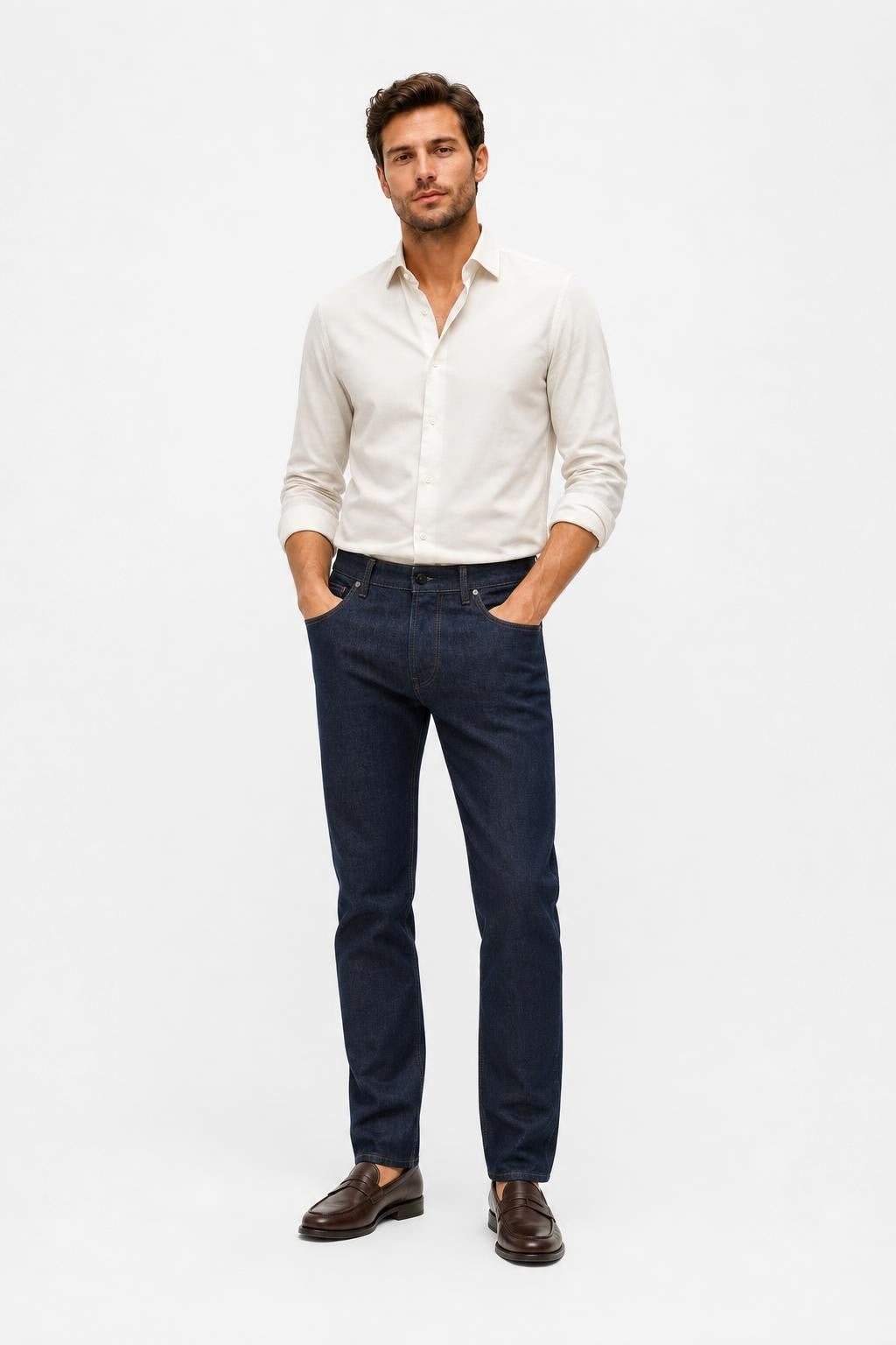 Stone Island Indigo Denim Rinsed Jeans Dark Blue