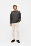 Steingrau Island Baumwolle Crew Neck Sweatshirt 'Stellina' Anthrazit