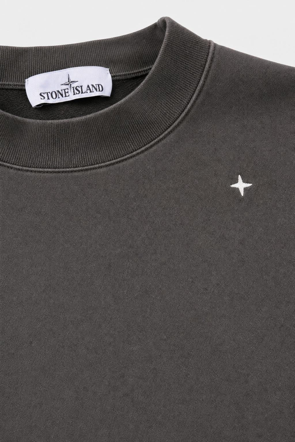 Stone Island Cotton Crew Neck Sweatshirt 'Stellina' Anthracite