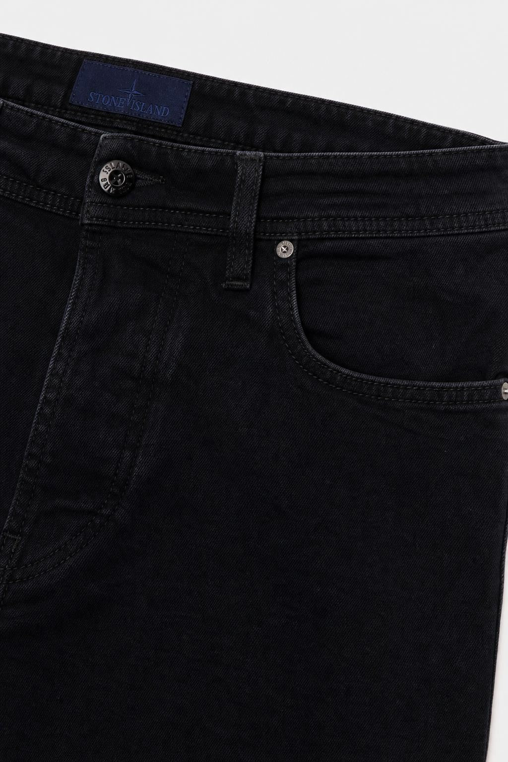 Stone Island Stretch Black Denim Rinsed Jeans Black