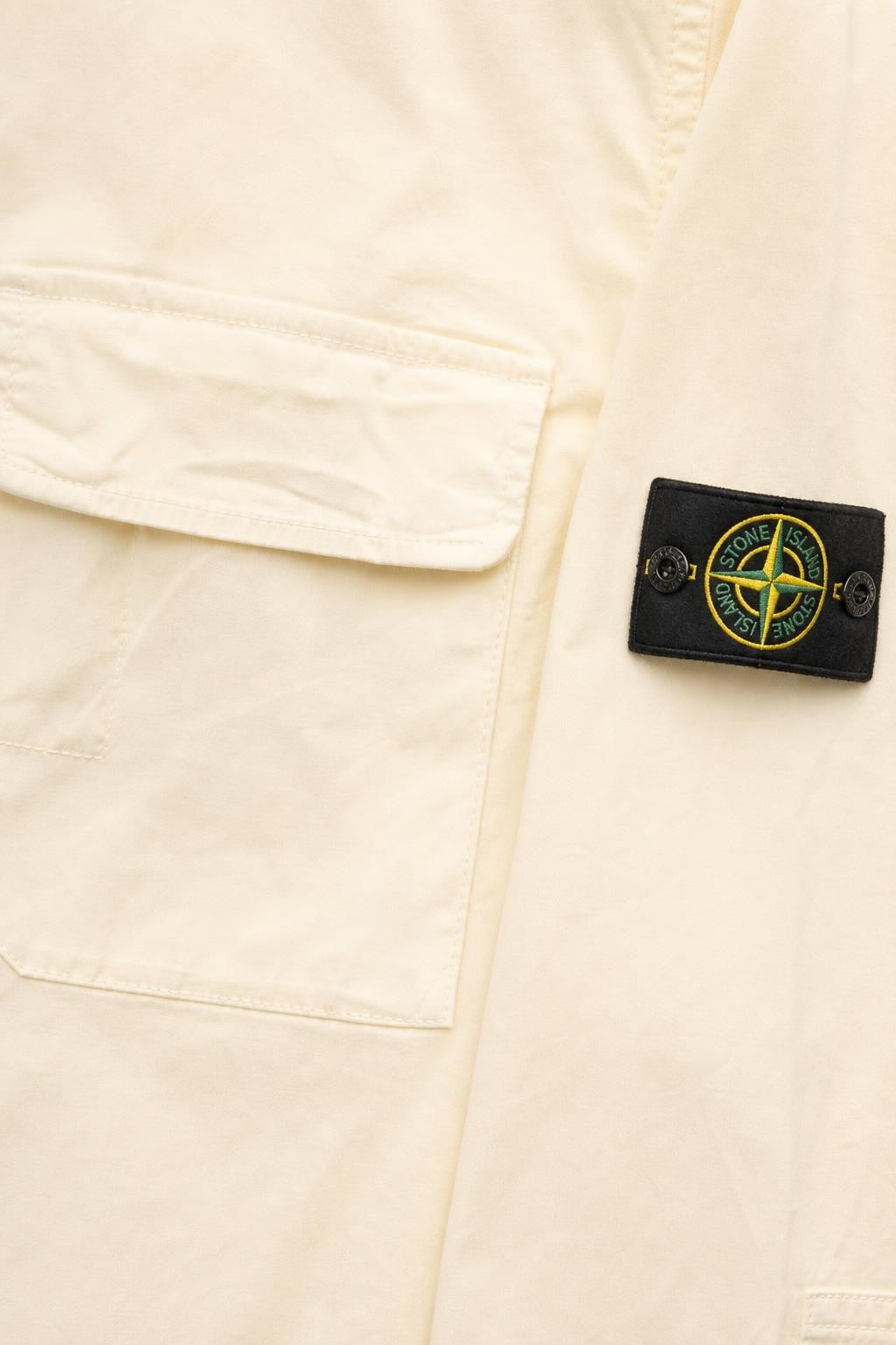 Stone Island Stretch Cotton Overshirt Cream
