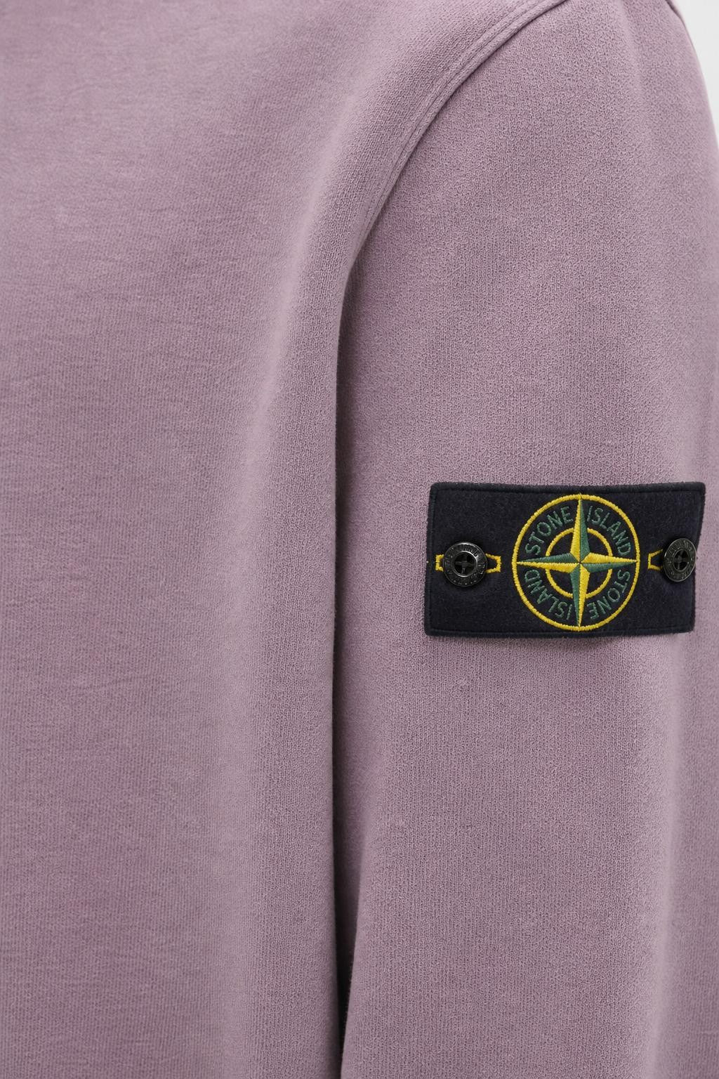 Stone Island Cotton Garment-Dyed Crew Neck Sweatshirt Lilac