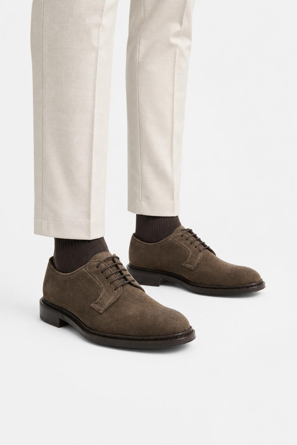 Sturlini Suede Derby Shoes 'Softy' Grey-Brown