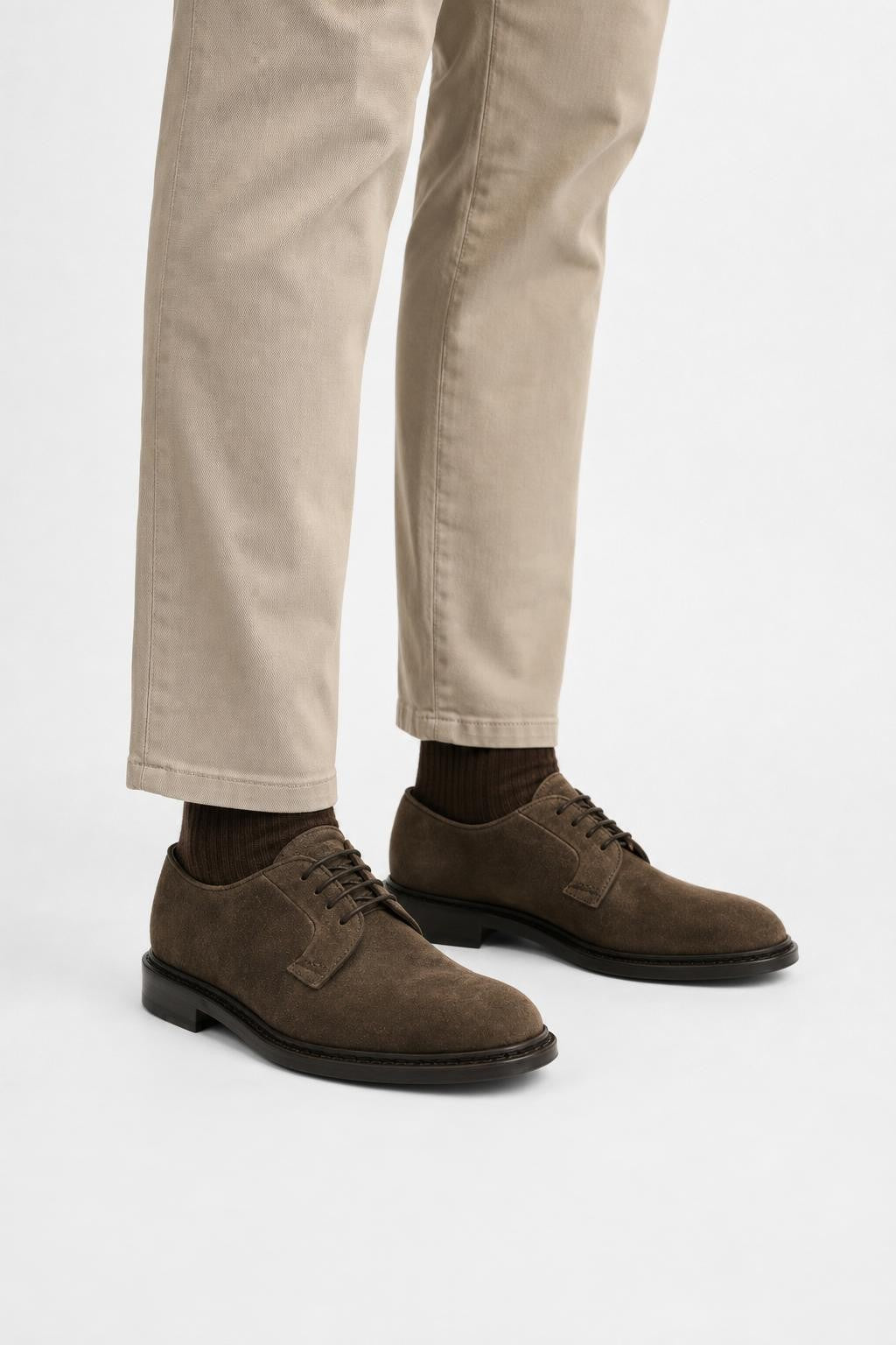 Sturlini Suede Derby Shoes 'Softy' Grey-Brown