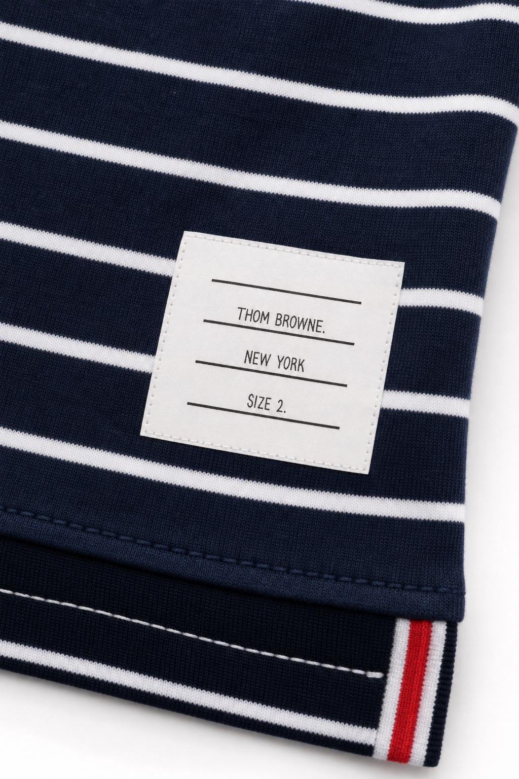 Thom Browne Jersey Polo Shirt Navy/White Striped