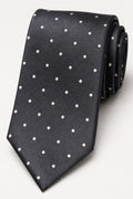 Tom Ford Silk Tie Anthracite/Cream Polka Dot