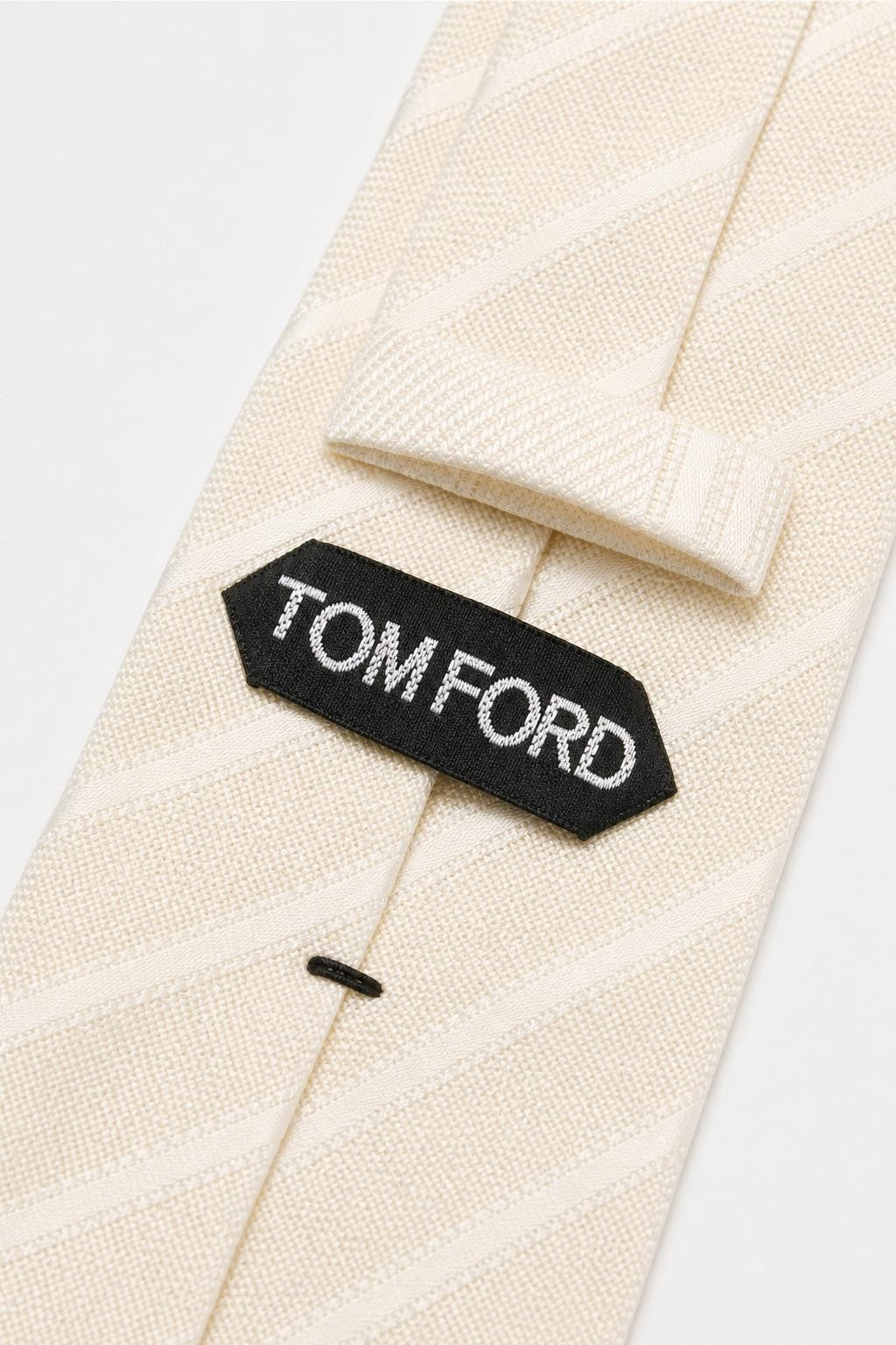 Tom Ford Silk Tie Cream/White Striped
