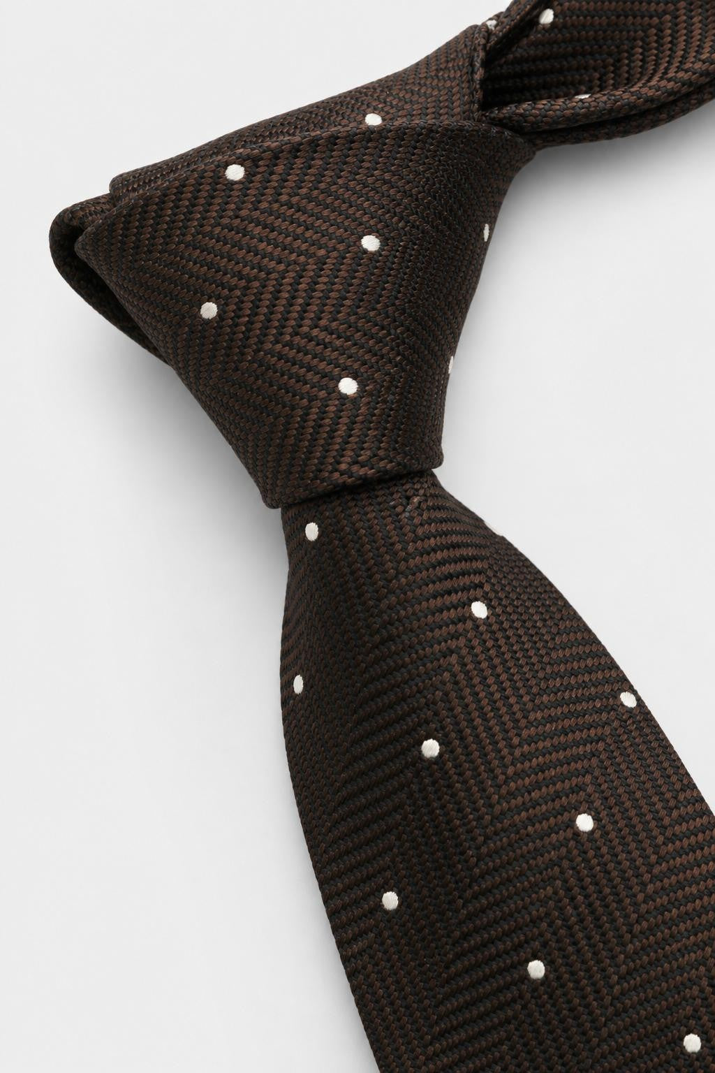 Tom Ford Silk Tie Dark Brown/Black/Cream Patterned