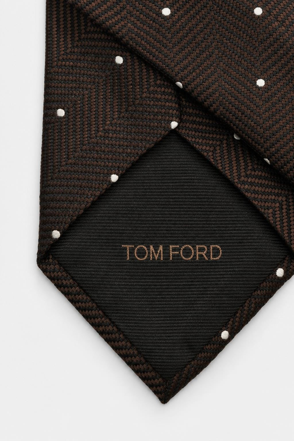 Tom Ford Silk Tie Dark Brown/Black/Cream Patterned