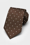 Tom Ford Silk Tie Dark Brown/Cream Polka Dot