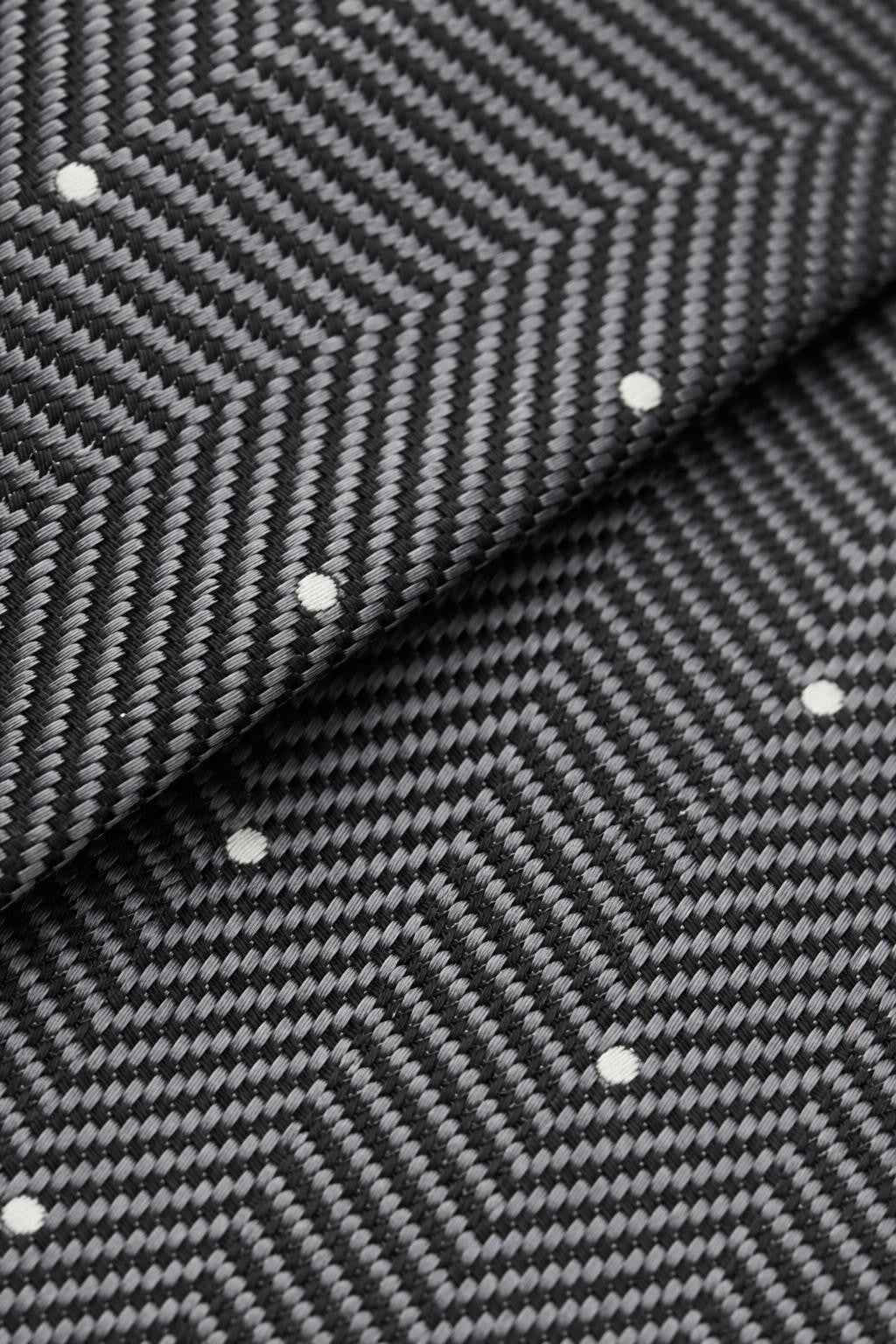 Tom Ford Silk Tie Dark Grey/Black/Cream Patterned