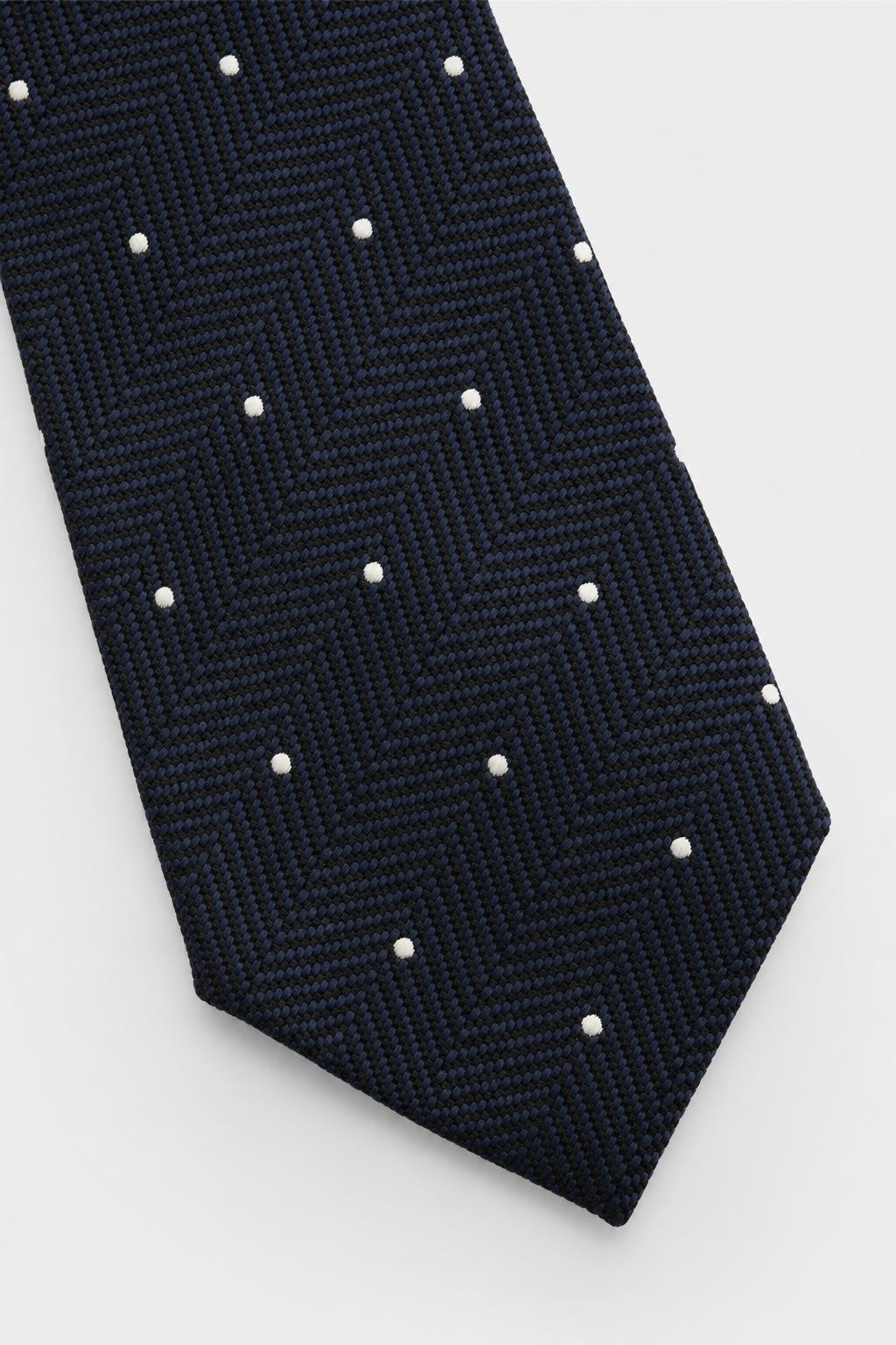 Tom Ford Silk Tie Navy/Black/Cream Patterned