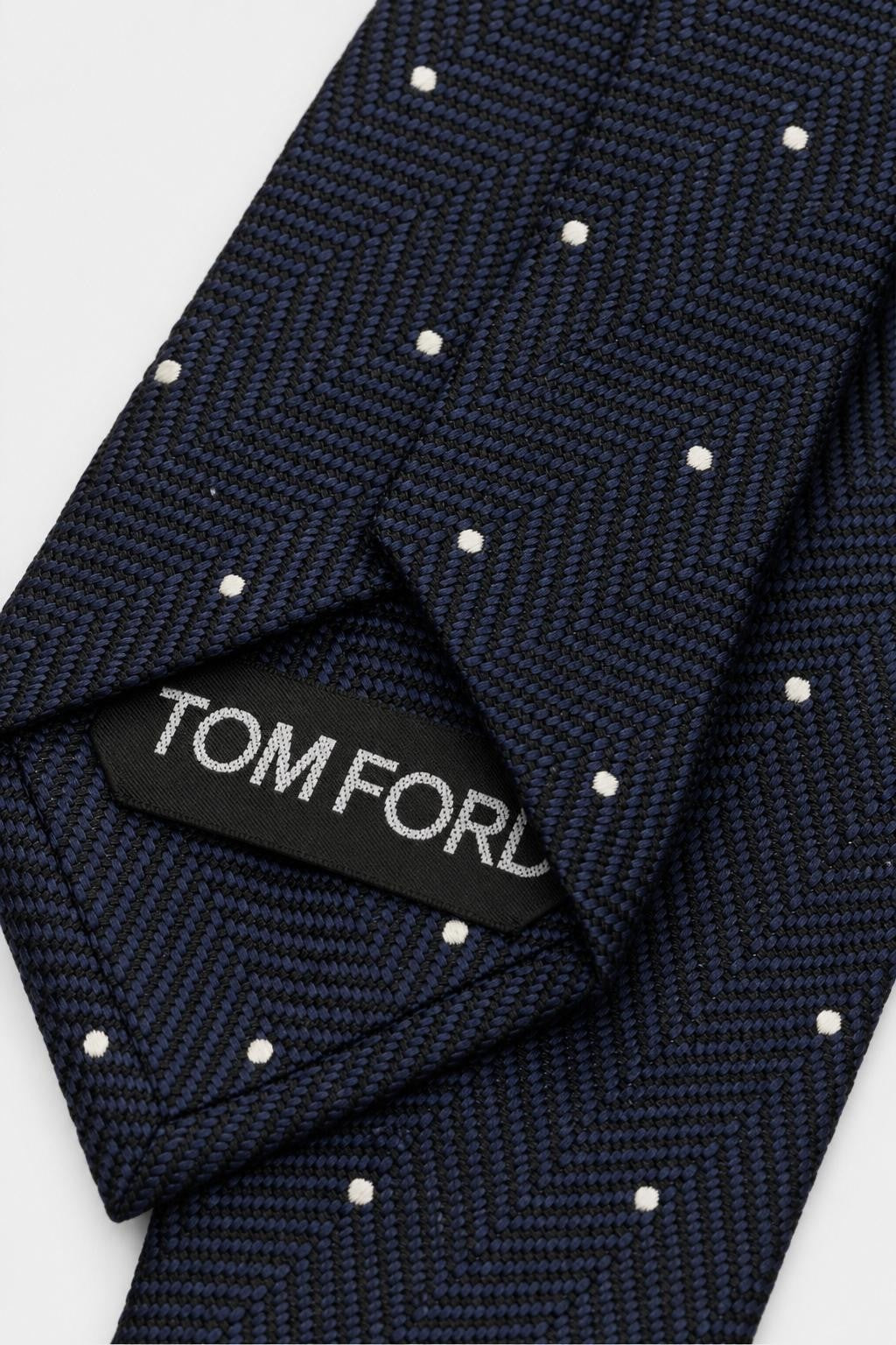 Tom Ford Silk Tie Navy/Black/Cream Patterned